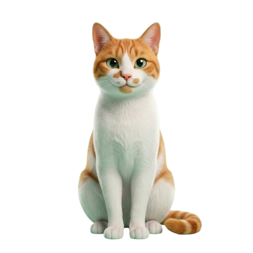 Gato atigrado naranja sentado